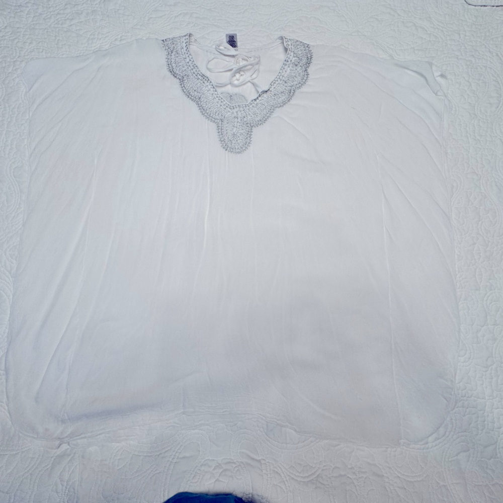 White & Silver swimsuit cover-up